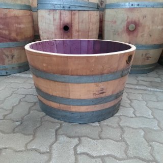 1/2 Fassabschnitt von einem 225L Barrique Weinfass ca. 40cm Hoch, 68cm Durchmesser