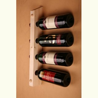 Weinflaschenhalter mit Wandhalterung Massivholz