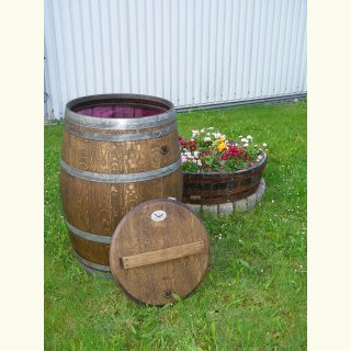 Weinfass Regentonne 225L, 88cm Hoch, mit Deckel u. Fassdaubengriff, aufgearbeitet u.geölt