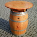 Stehtisch mit Ablage aus Weinfass