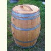 Weinfass Regentonne 225L, 88cm Hoch, mit Deckel u. Fichtenholzgriff, aufgearbeitet und geölt