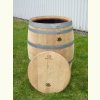 Weinfass 225L Regenwasserfass aus Holz inkl. Deckel 93-95cm hoch