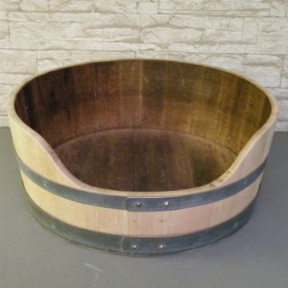 Luxus Hundebett & Katzenbett aus echtem Weinfass | Handarbeit