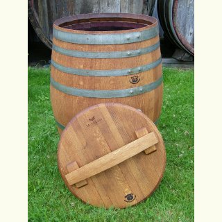 Weinfass Regentonne 225L, 88cm Hoch, mit Deckel u. Fassdaubengriff Premium, aufgearbeitet u.geölt