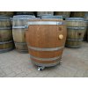 Blumenkübel als 3/4 Fassabschnitt von einem 225L Barrique Weinfass auf Lenkrollen