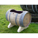 Hochbeet auf Massivholz Lager aus Weinfass