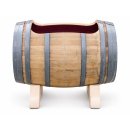 Hochbeet auf Massivholz Lager aus Weinfass