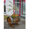Hochbeet auf Massivholz Lager aus Weinfass