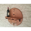 Wandregal mit Glashalter aus Barrique Weinfass Fassboden