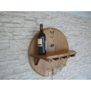 Wandregal mit Glashalter aus Barrique Weinfass Fassboden