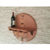 Wandregal mit Glashalter aus Barrique Weinfass Fassboden
