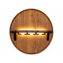Wandregal mit Glashalter und LED aus Barrique Weinfass