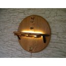 Wandregal mit Glashalter und LED aus Barrique Weinfass