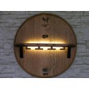 Wandregal mit Glashalter und LED aus Barrique Weinfass