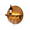 Wandregal mit Glashalter und LED aus Barrique Weinfass