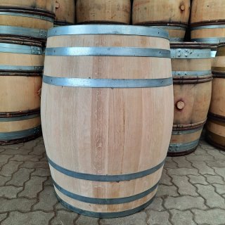 gebrauchtes 228L Burgund Weinfass aufgearbeitet, Ringe fixiert, ungeölt