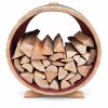 Regal für Kaminholz aus Weinfass
