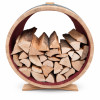 Regal für Kaminholz aus Weinfass